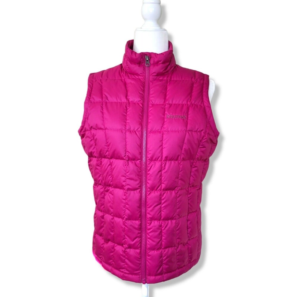 MARMOT Down Fill Puffer Vest Girls Size XL in Pink Winter Puffer Ski Resort
